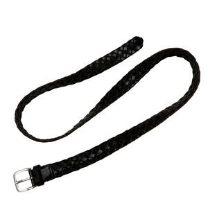 ZARA Men's Brown Genuine Leather Braided Belt Buckle 1.25" MADE IN SPAIN Sz L